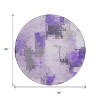 Lavender And Ivory Abstract Washable Indoor Outdoor Area Rug - 3 of 4