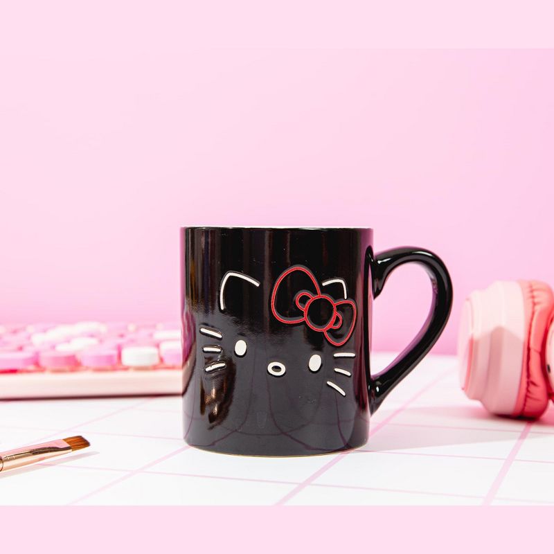 Silver Buffalo Sanrio Hello Kitty Black Outline Wax Resist Ceramic Mug | Holds 14 Ounces, 3 of 9