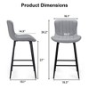 MAYEERTY Gray 2-Pack Faux Leather Counter Bar Stools, Modern Design for Kitchen Islands & Dining Rooms - 4 of 4