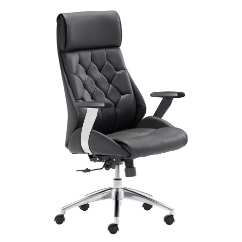 Modern Tufted Adjustable Office Chair - Black - ZM Home - image 1 of 4