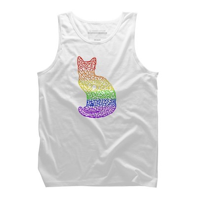 Adult Design By Humans Pride Rainbow Cat Maze By MisoKnotty Tank Top