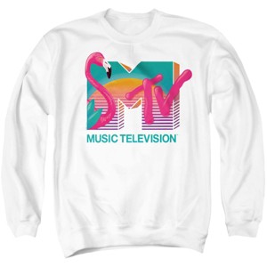 Mtv Vibrant Flamingo Sunset Adult Crewneck Sweatshirt - 1 of 4
