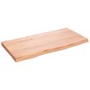 vidaXL Table Top Light Brown 31.5"x15.7"x(0.8"-1.6") Treated Solid Wood Oak - 2 of 4