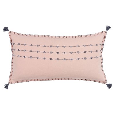 14"x26" Geometric Patterning Polyester Filled Pillow Blush - Donny Osmond Home