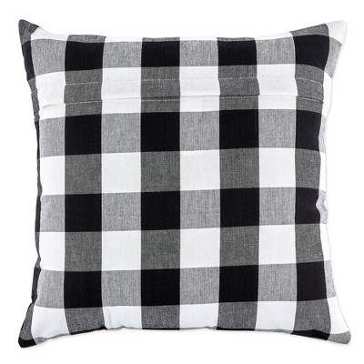 Modern Black and White Cotton Gingham Pillow Covers, Set of 4
