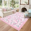 Washable Botanical Floral Print Living Room Rugs, Soft Non Slip Indoor Modern Floor Carpet for Home Office - 2 of 4
