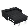 GlasFlength Morden Leisure Loveseat Sofa with Cushioned Support for Contempoary Living Room, Hall, Black,55.1”*33.1”*32.3" - 2 of 4