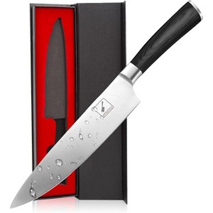 imarku Chef Knife - Pro Kitchen Knife 8 Inch Chef's Knives Japanese SUS440A Stainless Steel Sharp Paring Knife with Ergonomic Handle, Black - 1 of 4