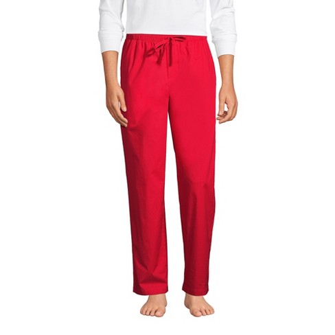 Lands' End Men's Tall Poplin Pajama Pants - Large Tall - Rich Red