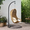 Christopher Knight Home Ripley Outdoor Wicker Hanging Chair with Stand Light Brown/Beige - 2 of 4