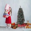 Artificial Christmas Tree, Flocked Pine Needle Xmas Tree with Snow, Slim Pre-Lit Style for Holiday Decorations, for Home,Mall, Wedding, Navidad Decor - 3 of 4