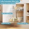 LOVMOR 2 Tier Pull Out Cabinet Organizer 5½" W x 21½" D, Slide Out Drawers with Wooden Handle, Sliding Shelves Organization - image 4 of 4