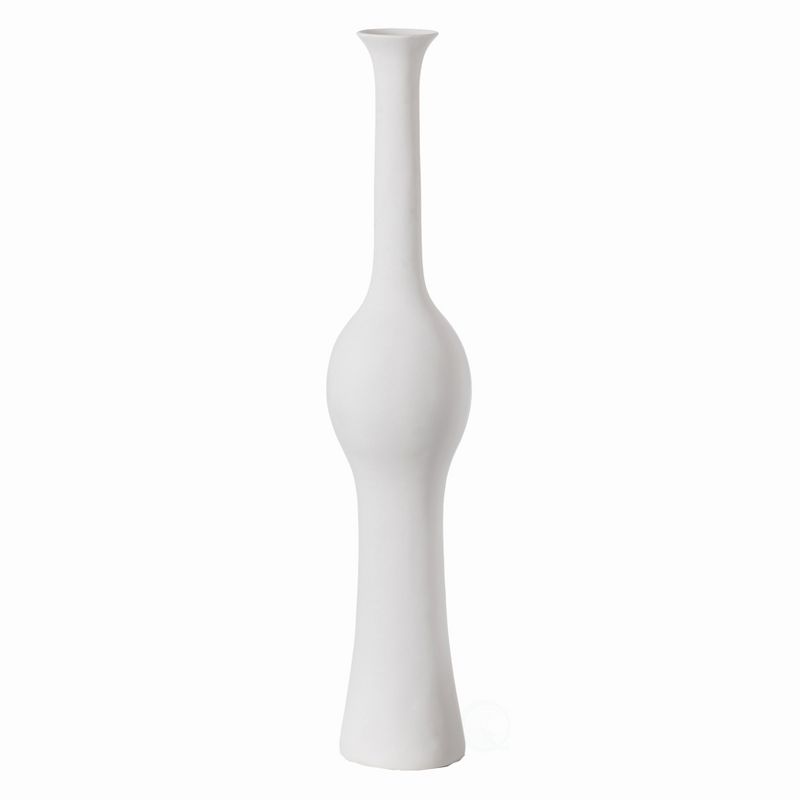 Uniquewise Unique Style Floor Vase for Entryway Dining or Living Room, White Ceramic, 3 of 5