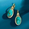Ross-Simons Turquoise and .30 ct. t.w. White Topaz Drop Earrings in 18kt Gold Over Sterling - 4 of 4