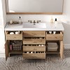 KWPZQEB 60" Bathroom Vanity with SMC Sink, Freestanding Vanity Cabinet with 2 Rattan Doors, 3 Hole Sink & 5 Drawers, Large Bath Vanity Sink Combo - 4 of 4