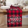 Saro Lifestyle Buffalo Plaid Merry Runner, Red, 14" x 72" - 4 of 4