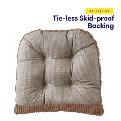 Taupe Velvet Ribbed Rocking Chair Cushion Set with Ties
