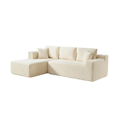 TiramisuBest Storage Sleeper Lounge Chair Bed, Beige Upholstered Convertible Chair with Chaise, Cupholder & Hidden Storage for Living Room