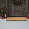 HomeRoots 17" X 29" Brown And Pink Christmas Merry and Bright Outdoor Coir Door Mat - 2 of 4