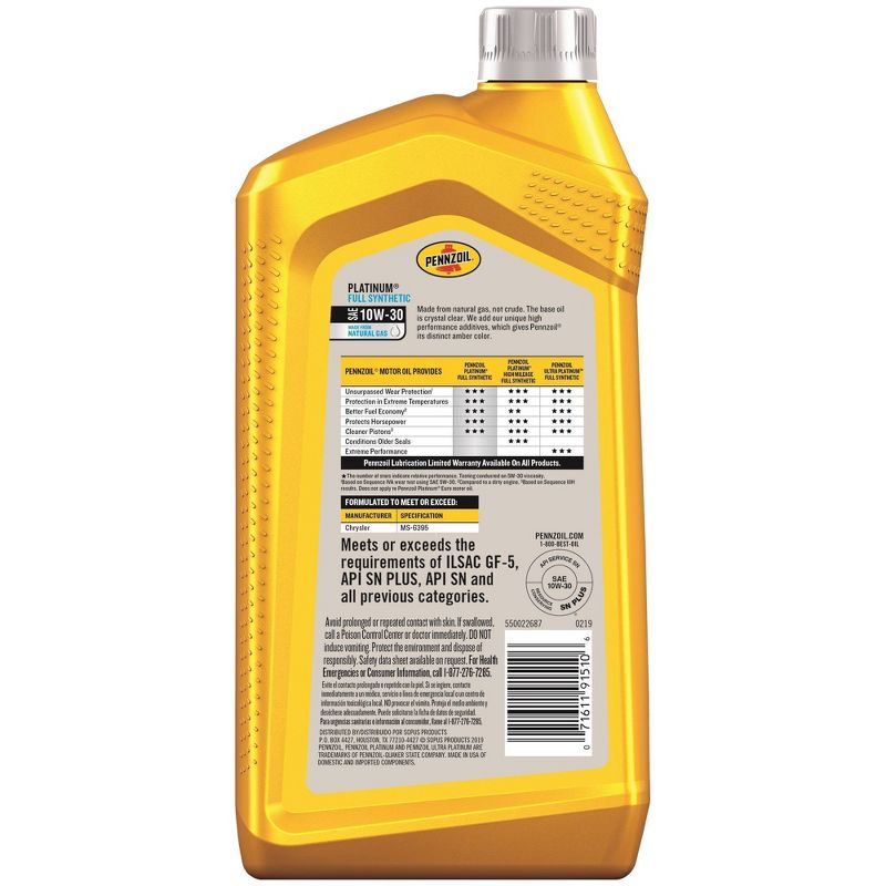 Pennzoil Platinum Full Synthetic 10W-30, 3 of 4