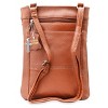 Steeltime Adult genuine leather crossbody 5 zipper Serenity bag. Color Options: Black, Dark Brown, Light Brown, Navy, Teal, Purple, Red - 3 of 3