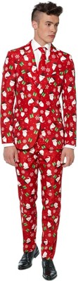 Suitmeister Men's Christmas Suit - Christmas Red Santa - Red : Target