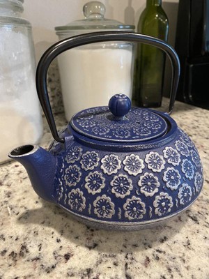 Blue Floral Cast Iron Teapot - 34oz - The Republic of Tea | 34 oz Teapot