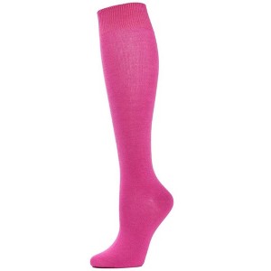 Memoi Women's Natural Bamboo Blend Solid Knit Knee High Socks - 1 of 3