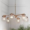 LNC Ariene 6-Light 28" Modern Sputnik Large Chandelier, Polished Gold with Crackle Globe Glass - 2 of 4