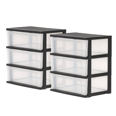 Iris 9 Drawer Storage Cart With Organizer Top Black : Target