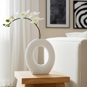 Modern Ceramic Vase - Contemporary Ceramic Flower Holder - Unique Home & Office Decor - Stylish Accent for Bedroom & Living Room - 1 of 4