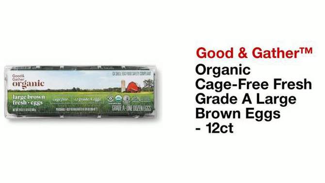 Organic Cage-Free Fresh Grade A Large Brown Eggs - 12ct - Good &#38; Gather&#8482;, 2 of 8, play video