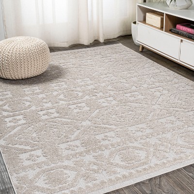 4'x6' Citta High-low Pile Mediterranean Tile Indoor/outdoor Area Rug ...