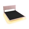 CAVINAS Queen Size Bed with Headboard and Sensor Light, Upholstered Platform, Floating Velvet Platform, Pink - 4 of 4