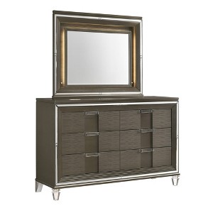 6 Drawer Charlotte Dresser with Mood Lighting Mirror Copper - Picket House Furnishings