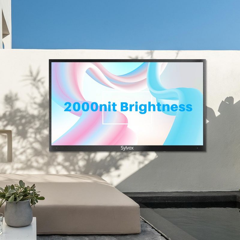 SYLVOX 65inch Outdoor TV, 2000 Nits Smart QLED TV, IP55 Waterproof TV Built-in Google Play Voice Assistant and Chromecast(Pool Pro QLED Series), 4 of 10