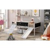 TiramisuBest Twin Size Loft Bed w/ 2 Storage Boxes - White, w/ Climbing Frame, Chalkboard & Slide - 4 of 4