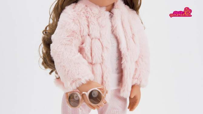 Our Generation Fancy &#38; Furry Pink Faux-Fur Coat for 18&#34; Dolls, 2 of 7, play video