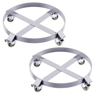 Steel Drum Dolly, 1000lbs Load Capacity, Barrel Dolly Cart Drum Caddy for 55 Gallon Drum, Hand Truck Dollies with Steel Frame 4 Swivel Casters Wheel - 1 of 4