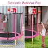 NAYSAYE Trampoline 5.5FT with Basketball Hoop and Safety Net for Indoor and Outdoor Fun for Kids Play Area, Pink, 65.00"*76.50"*32.00" - 3 of 4
