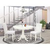 Kitchen Table Set 3 Piece - Round Dining Table & 2 Chairs - Small Space Dining Set - 42 Inch Linen White - 2 of 4