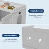 2 in 1 Cat Litter Box Enclosure, Wooden Cat Washroom Furniture with Barn Door, Hidden Litter Box Cover, Dog Proof Feline Litter Box, Kitty House - 3 of 4