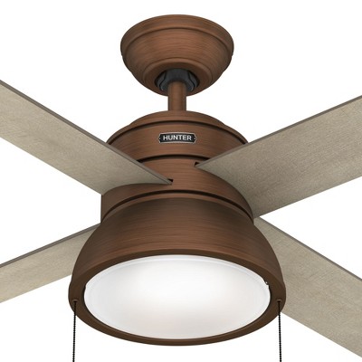 Hunter Fans 52" Loki Lighted Ceiling Fan Weathered Copper Finish