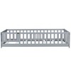 YOOCOZZ Queen Size Rubber Wood Floor Bed with Fence,Door and Safety Guardrails - 2 of 4