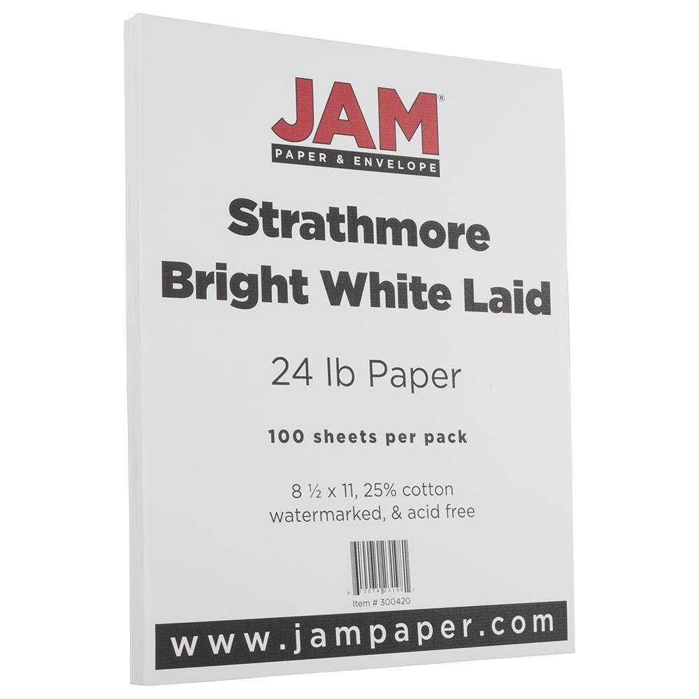 Photos - Creativity Set / Science Kit JAM Paper Strathmore 24lb Paper - 8.5 x 11 - Bright White Laid - 100 Sheet
