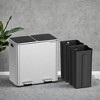 Trash Can, 21.2 Gallon (80 L) Garbage Can for Kitchen, with 15 Trash Bags, 2 Compartments, Airtight, Silver - 2 of 3