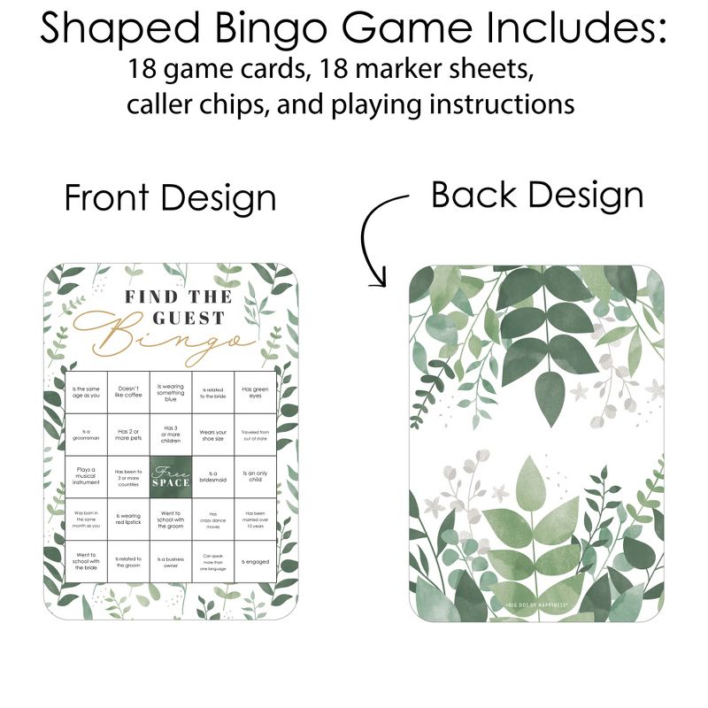 Big Dot of Happiness Boho Botanical Bride - Find the Guest Bingo Cards and Markers - Greenery Bridal Shower and Wedding Party Bingo Game - Set of 18, 3 of 6