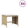 vidaXL Patio Stools with Cushions 4 pcs Beige 15.7"x15.7"x13.8" Poly Rattan - 2 of 4