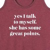 Women's - Instant Message - Yes I Talk To Myself; She Has Great Points Graphic Racerback Tank - 2 of 4