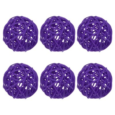 Unique Bargains Wicker Rattan Decorative DIY Crafts Balls 6 Pcs